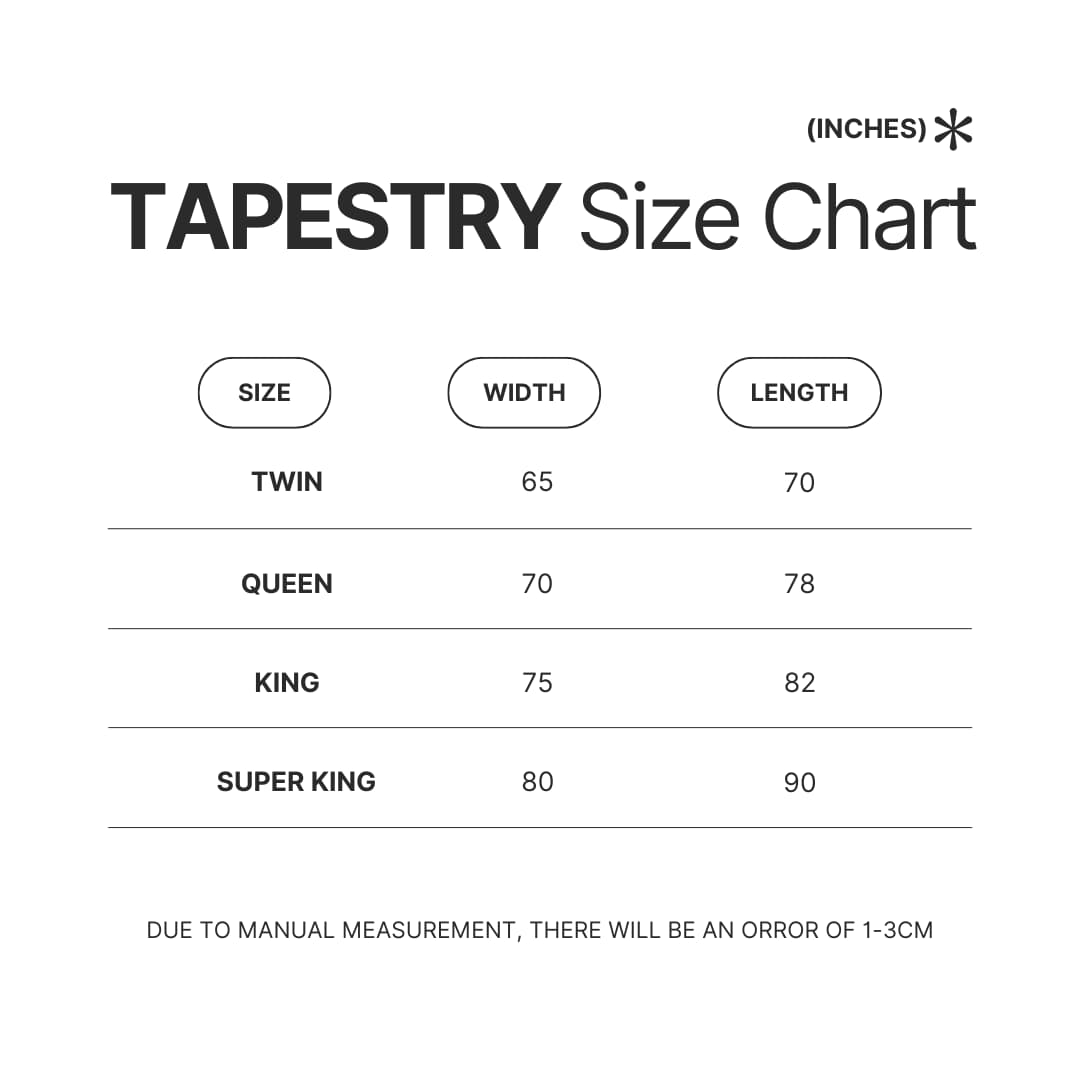 Tapestry Size Chart - Parkway Drive Shop