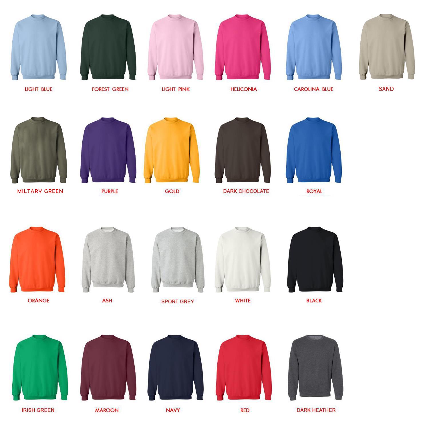 sweatshirt color chart - Parkway Drive Shop