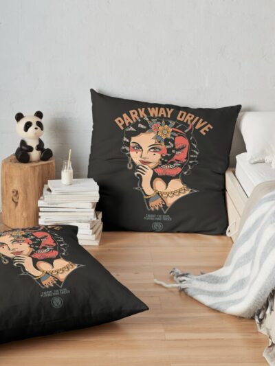 Burung Throw Pillow Official Parkway Drive Merch