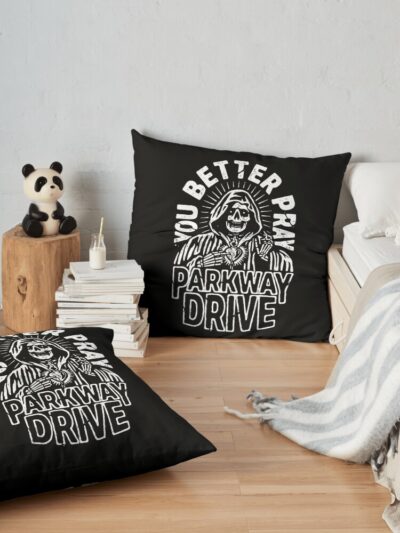 Gotta Parkin' Lot Throw Pillow Official Parkway Drive Merch