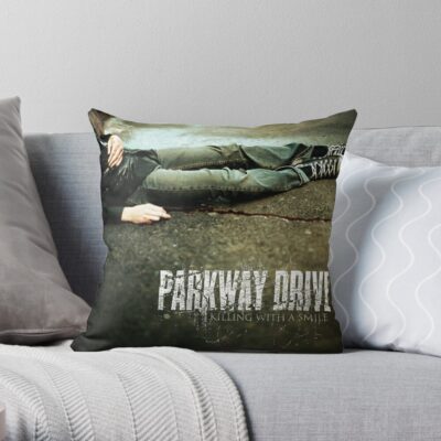 Killing With A Smile Throw Pillow Official Parkway Drive Merch